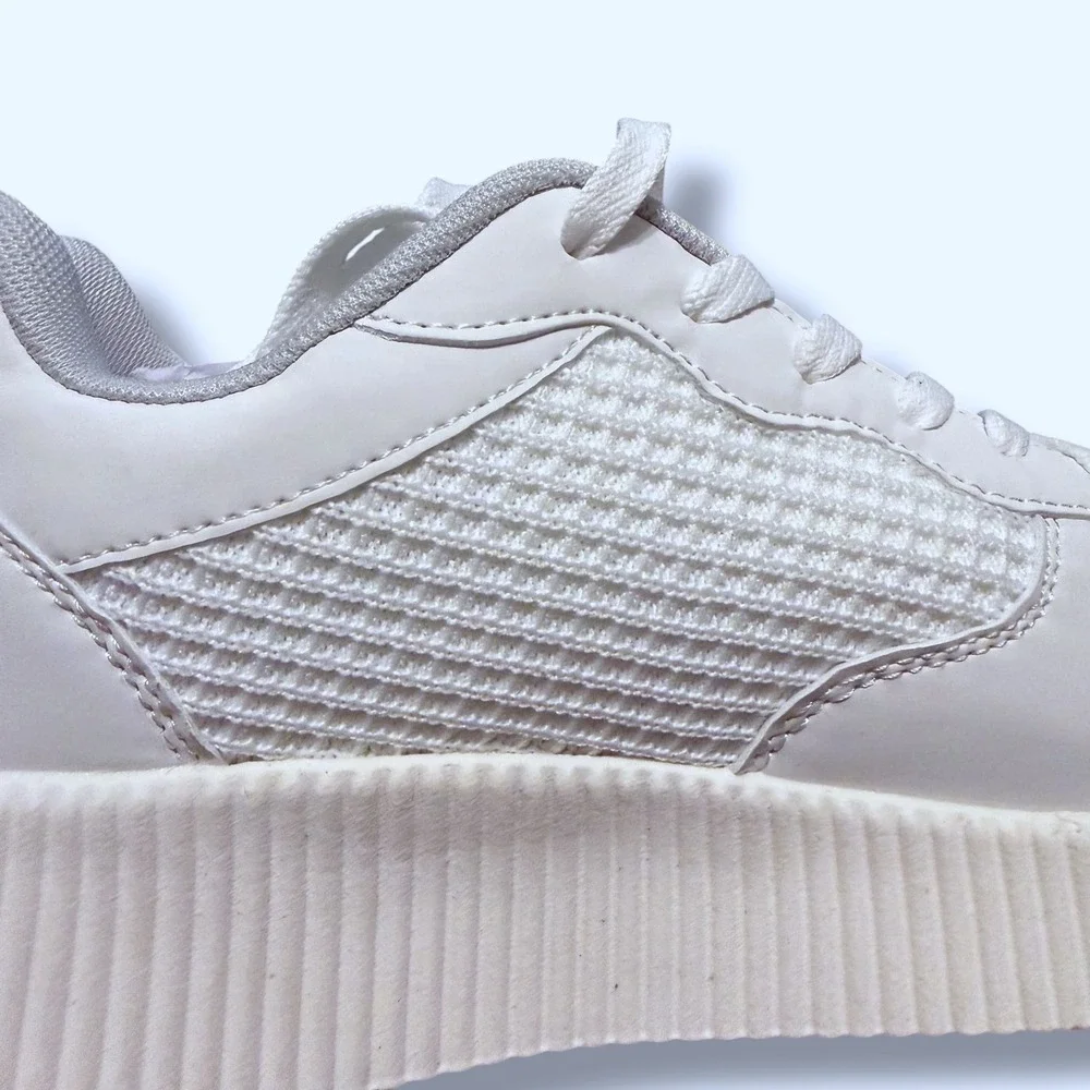 NIB Kyedoo Women Platform Walking Shoes White Mesh Sneaker Lace Up Sz 8